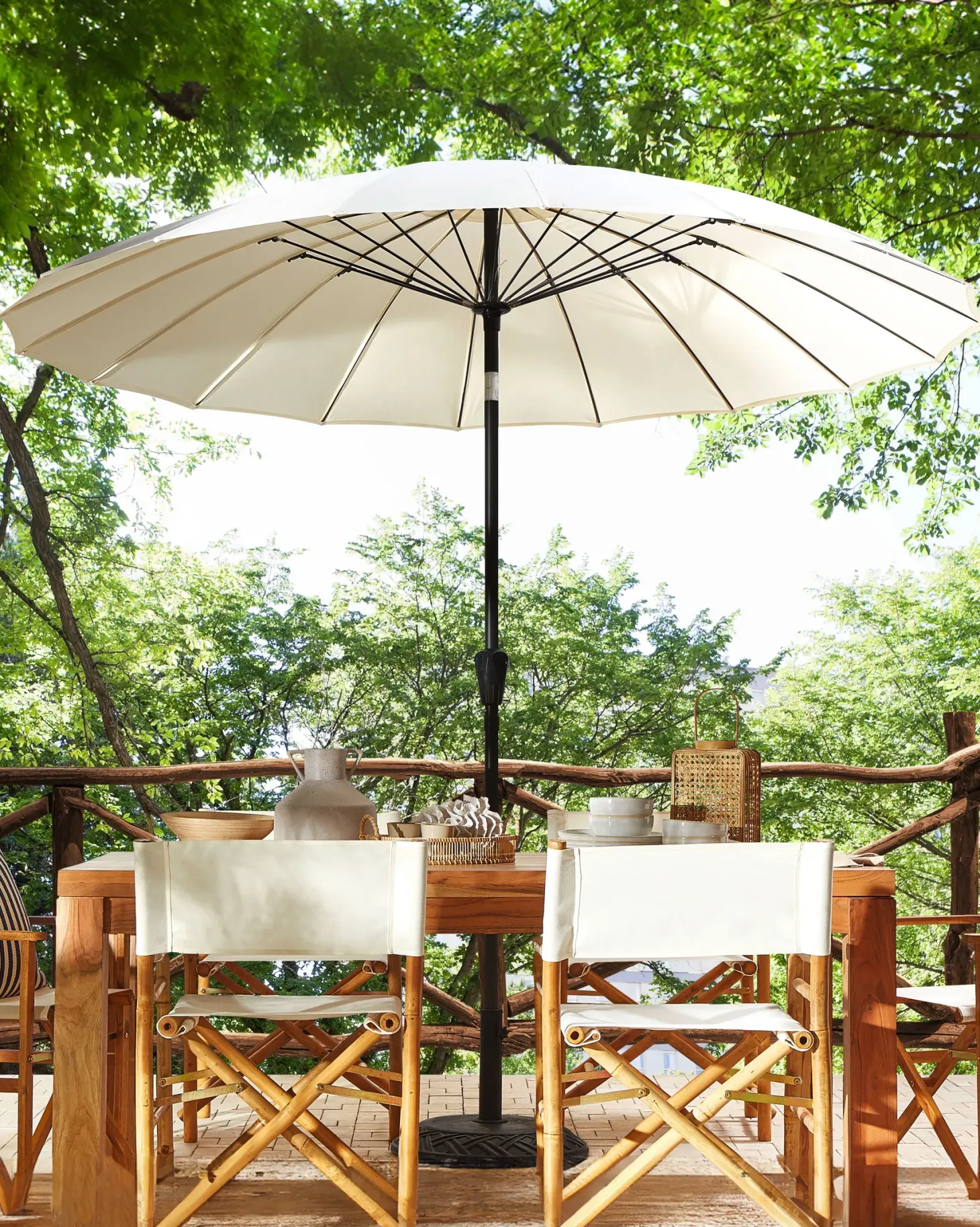 Parasol ogrodowy 255 cm BAIA Jasnobeżowy