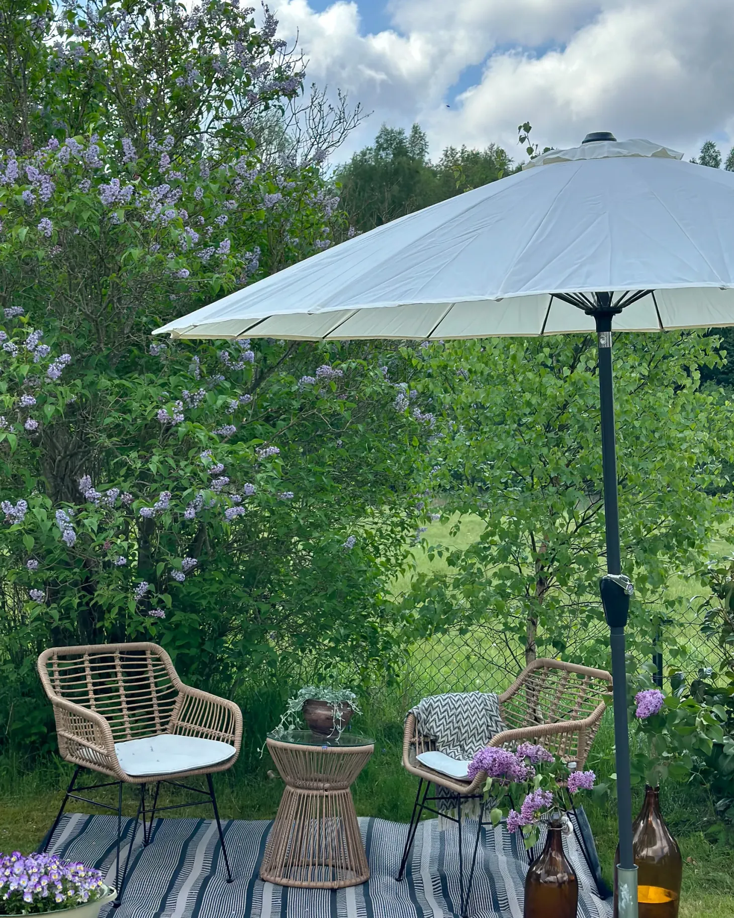 Parasol ogrodowy 255 cm BAIA Jasnobeżowy