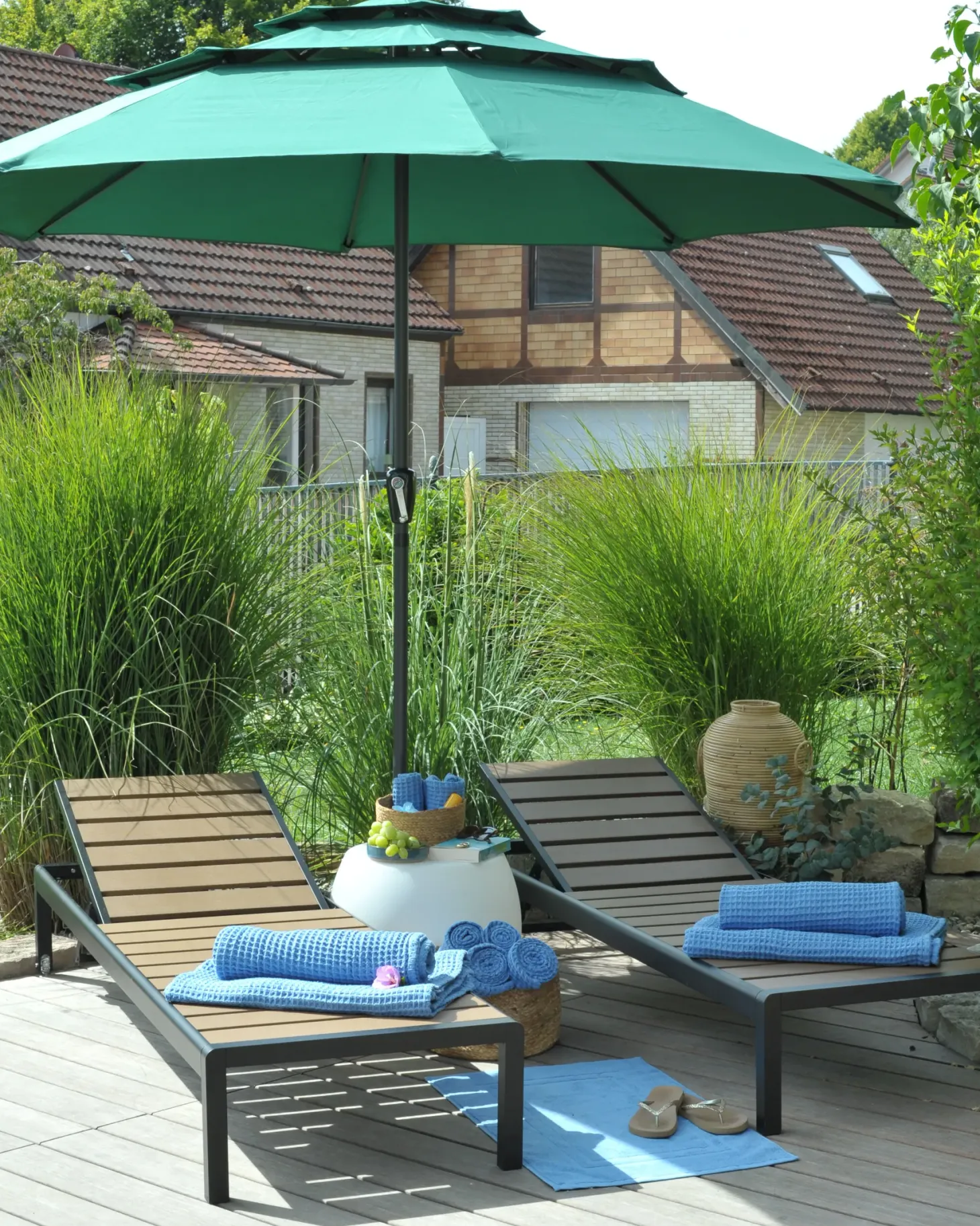 Parasol ogrodowy 285 cm BIBIONE Szmaragdowy