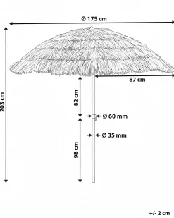 Parasol ogrodowy 175 cm CIVETTA Naturalny