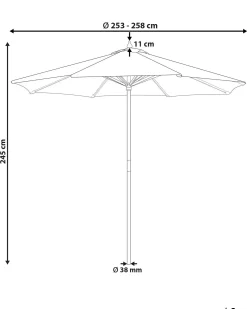 Parasol ogrodowy 260 cm FERENTILLO Beżowy/ biały
