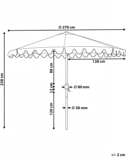 Parasol ogrodowy 270 cm ISOLOTTO Beżowy