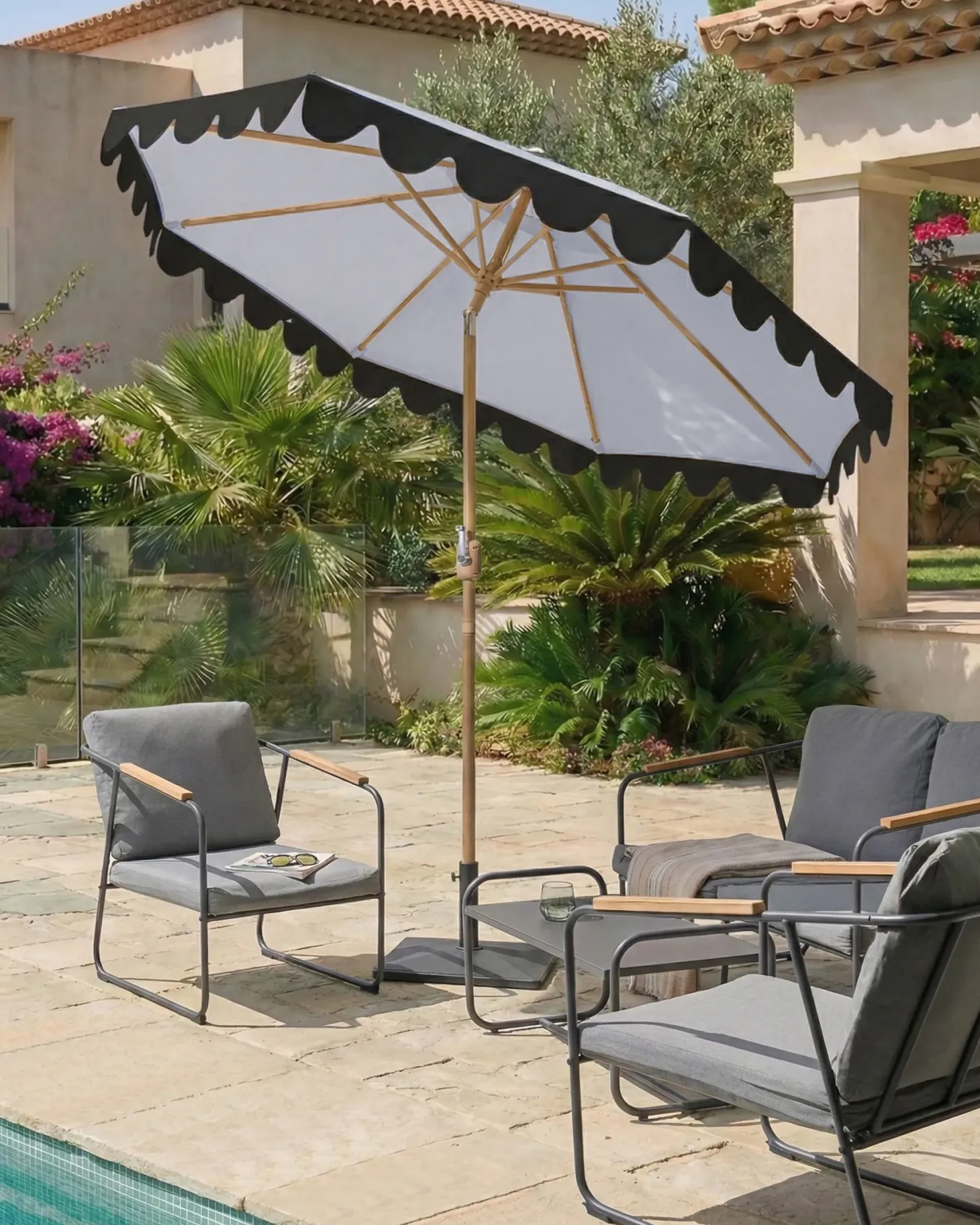 Parasol ogrodowy 270 cm ISOLOTTO Szary