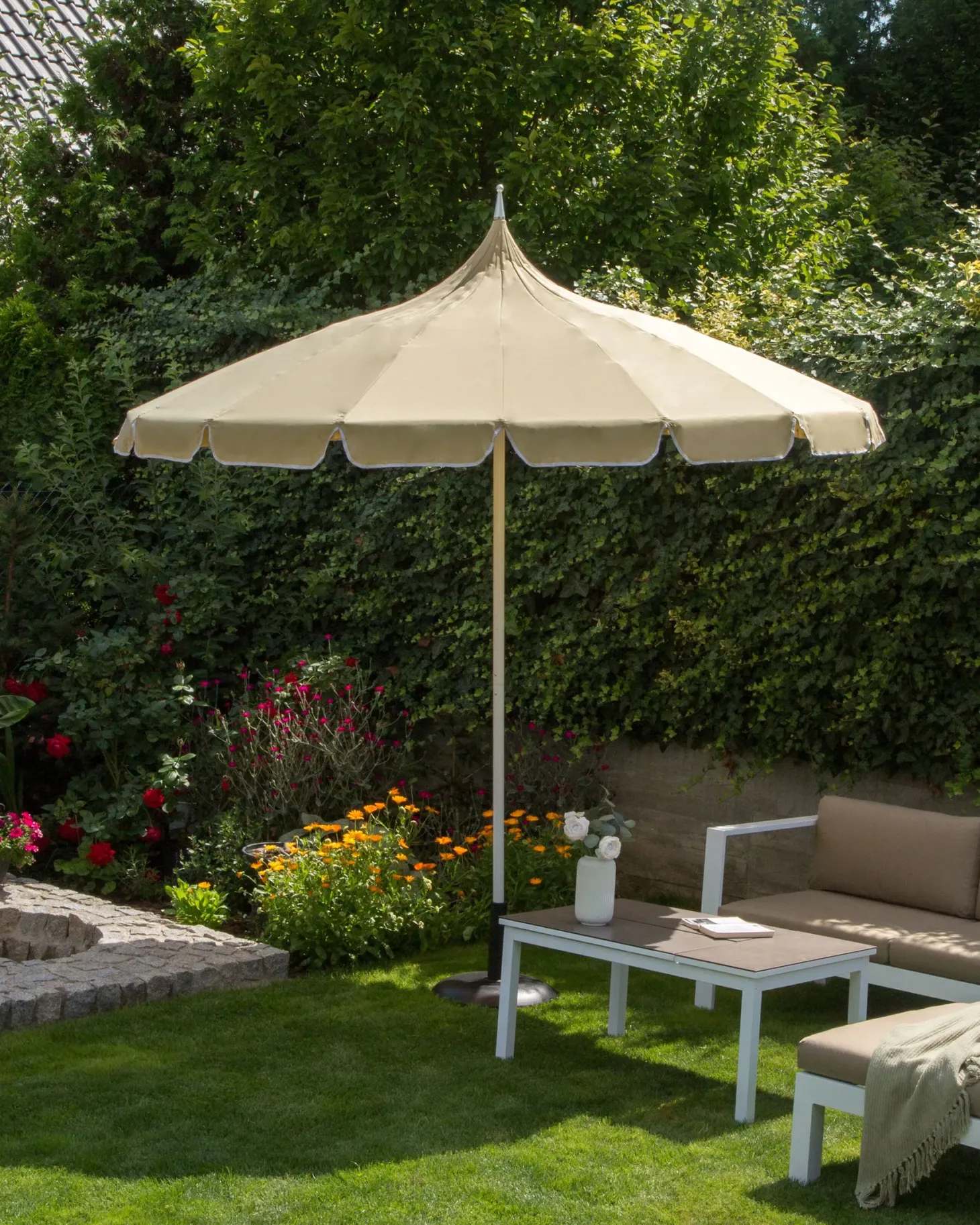 Parasol ogrodowy 245 cm MINOA Beżowy