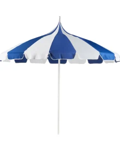 Parasol ogrodowy 245 cm MINOA Biały/ niebieski