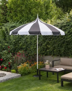 Parasol ogrodowy 245 cm MINOA Czarny/ biały