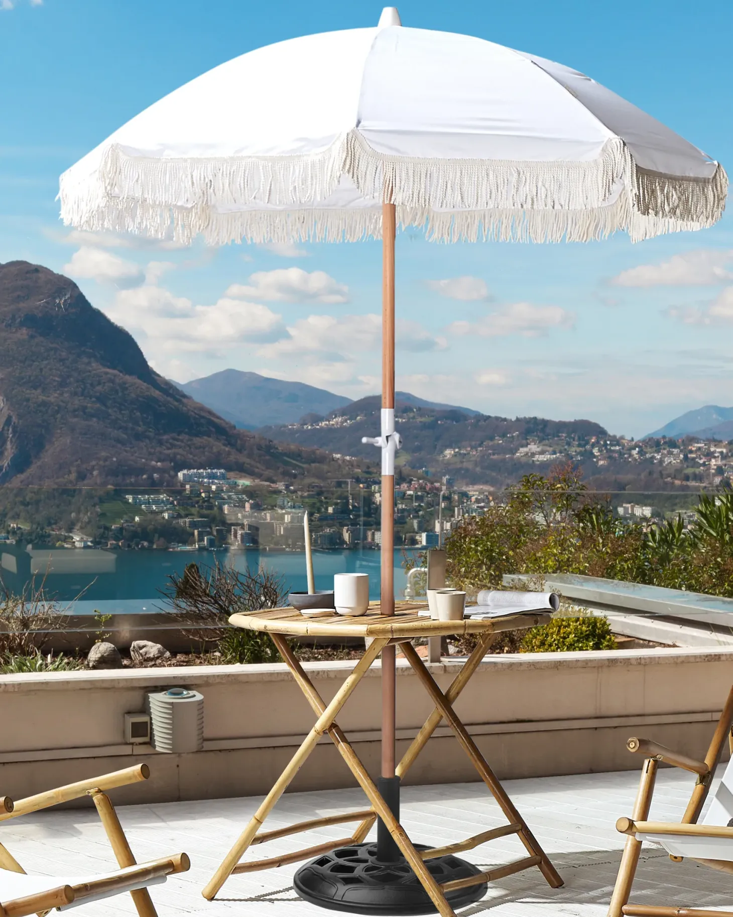 Parasol ogrodowy 150 cm MONDELLO Biały
