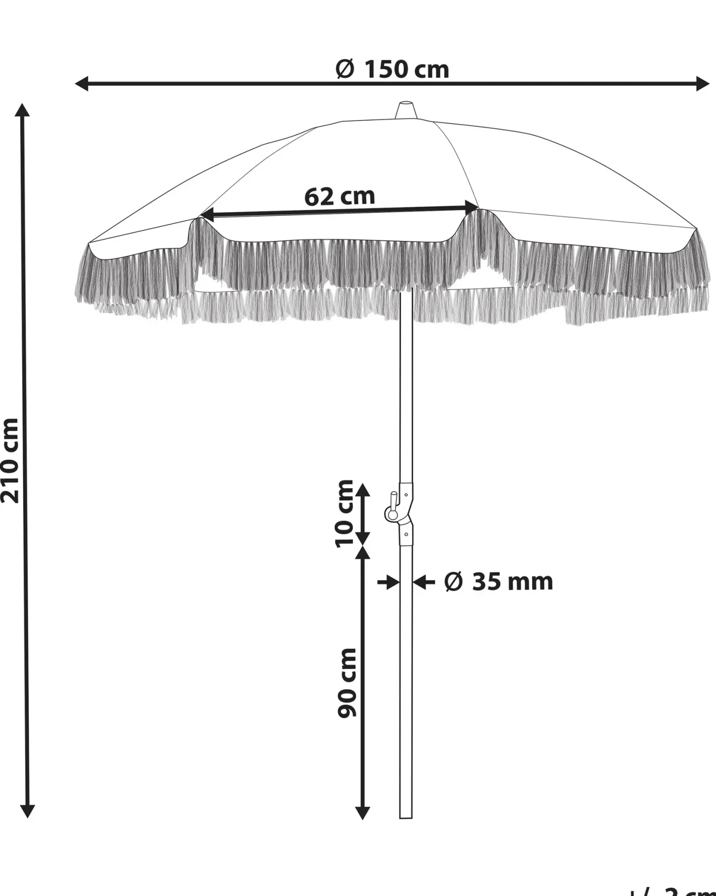 Parasol ogrodowy 150 cm MONDELLO Biały