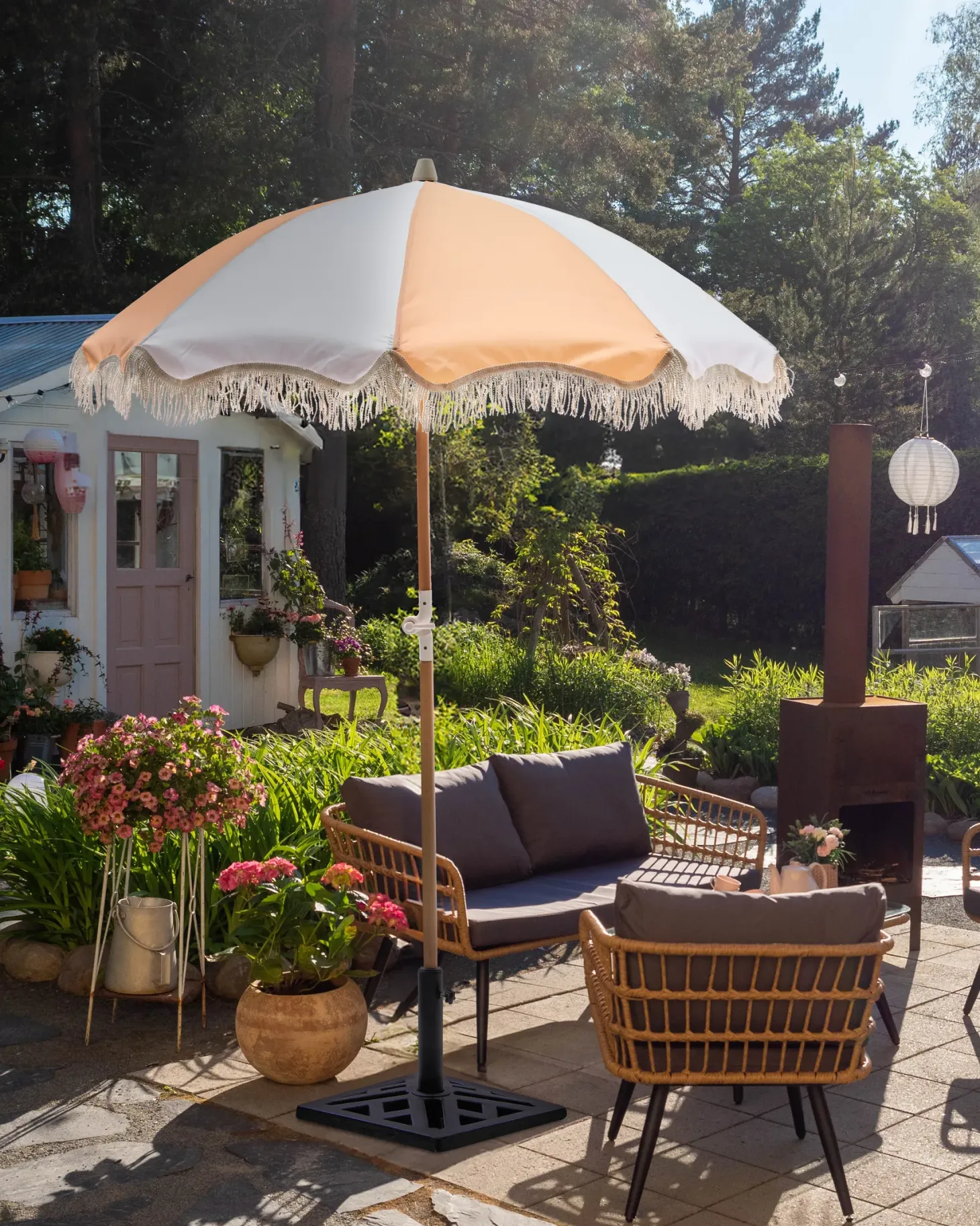 Parasol ogrodowy 155 cm MONDELLO Pomarańczowy