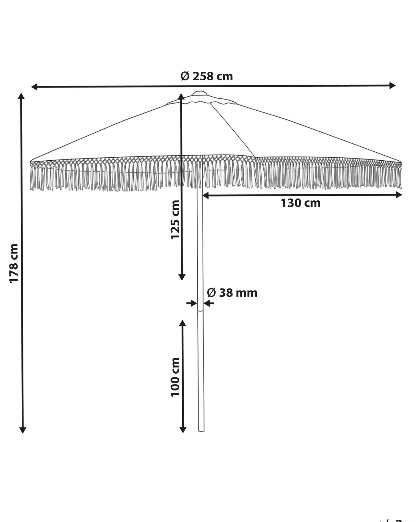 Parasol ogrodowy 258 cm MURASA Biały
