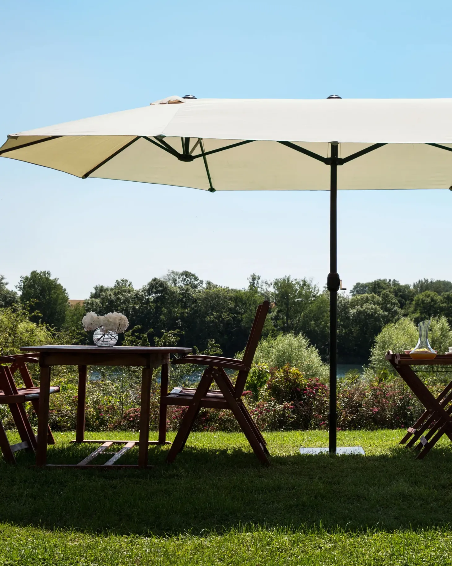Parasol ogrodowy 460 cm SIBILLA Beżowy