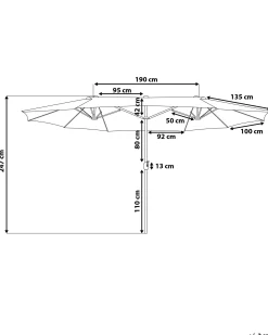Parasol ogrodowy 460 cm SIBILLA Beżowy