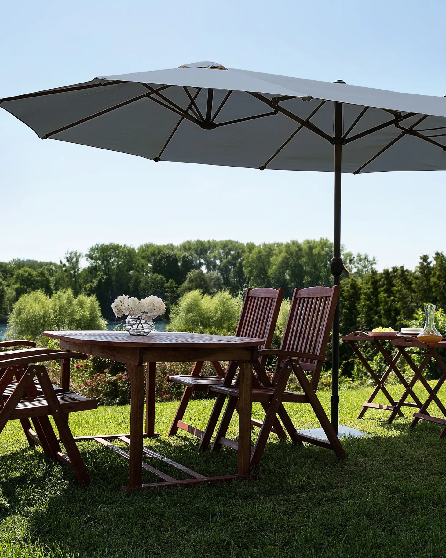 Parasol ogrodowy 460 cm SIBILLA Szary