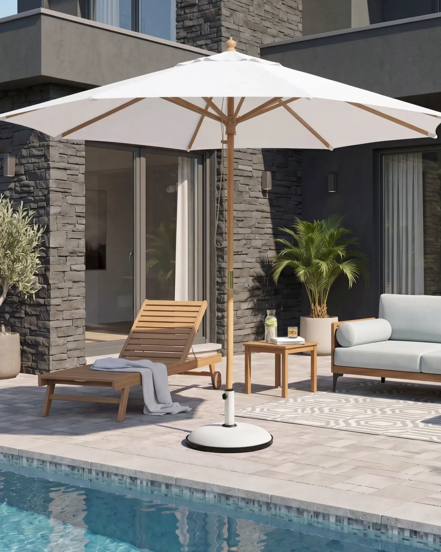 Parasol ogrodowy 270 cm TOSCANA Złamana biel