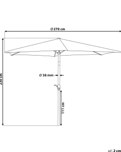 Parasol ogrodowy 270 cm VARESE Ciemnoszary