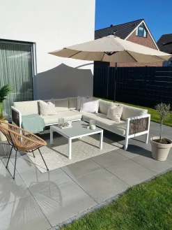 Parasol ogrodowy na wysięgniku 300 cm RAVENNA Piaskowy