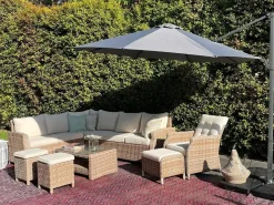 Parasol ogrodowy na wysięgniku 300 cm SAVONA Ciemnoszary Szary