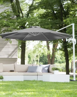 Parasol ogrodowy na wysięgniku 300 cm SAVONA Ciemnoszary Szary