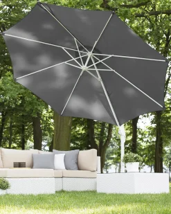 Parasol ogrodowy na wysięgniku 300 cm SAVONA Ciemnoszary Szary