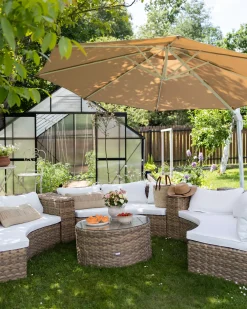 Parasol ogrodowy na wysięgniku 300 cm SAVONA Piaskowy Beżowy