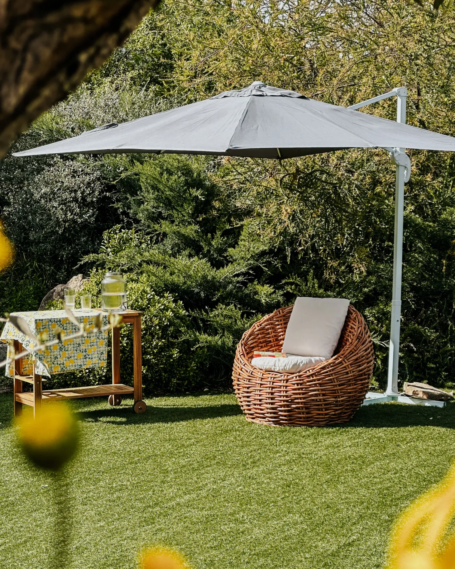 Parasol ogrodowy na wysięgniku 250 cm MONZA Ciemnoszary