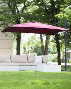 Parasol ogrodowy na wysięgniku 250 cm MONZA Burgundowy