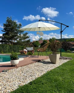 Parasol ogrodowy na wysięgniku 268 cm CALABRIA II Jasnoszary