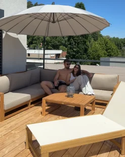 Parasol ogrodowy na wysięgniku 268 cm CALABRIA II Jasnoszary