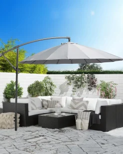 Parasol ogrodowy na wysięgniku 268 cm CALABRIA II Ciemnoszary