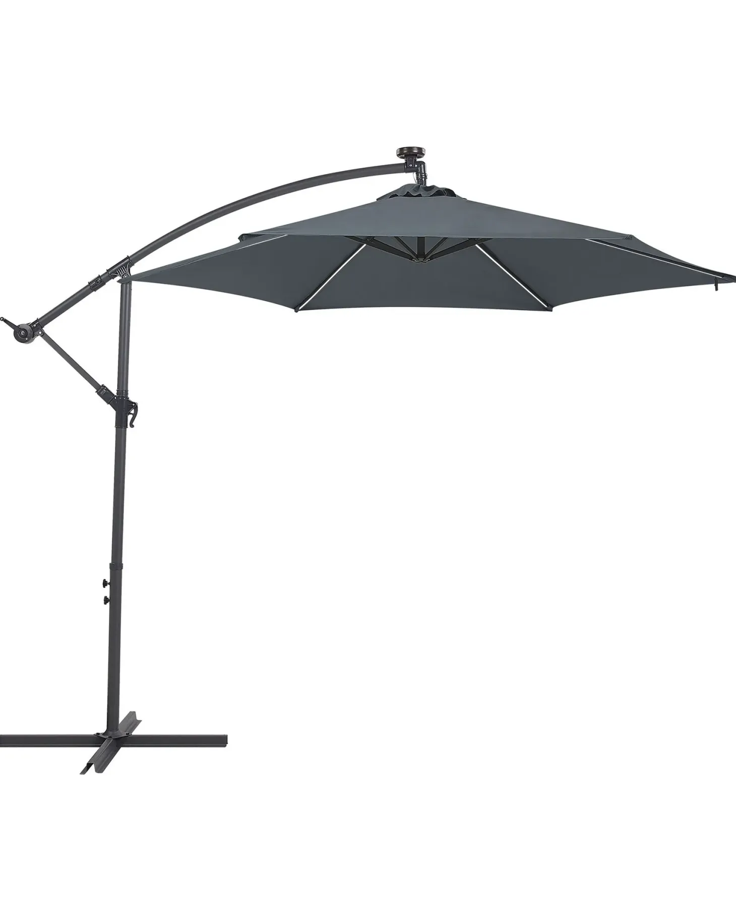 Parasol ogrodowy na wysięgniku LED 285 cm CORVAL Grafitowy