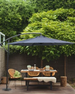 Parasol ogrodowy na wysięgniku 300 cm RAVENNA Ciemnoszary