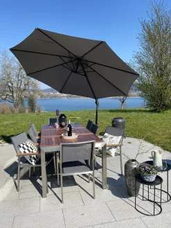 Parasol ogrodowy na wysięgniku 300 cm RAVENNA Ciemnoszary