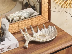 Patera dekoracyjna Poroże CARTHAGE Metal Srebrny