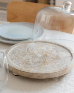 Patera na ciasto FAJUM Drewno mango Jasnobrązowy