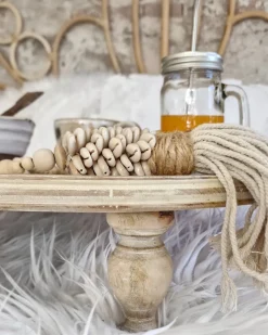 Patera na ciasto LUKSOR Drewno mango Jasnobrązowy