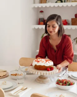 Patera na ciasto MEMFIS Drewno mango Jasnobrązowy