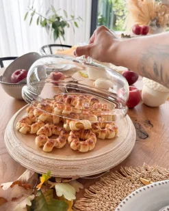 Patera na ciasto ZAGAZIG Drewno mango Jasnobrązowy