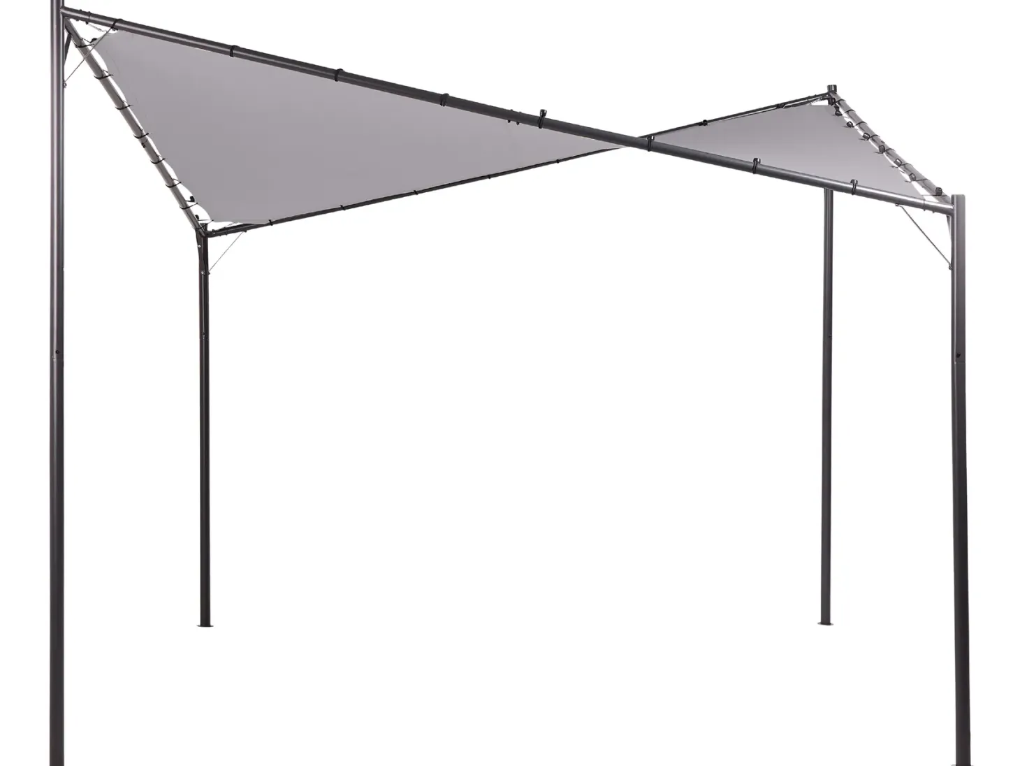 Pawilon ogrodowy AVENTINE Metal 300 cm 300 cm Szary