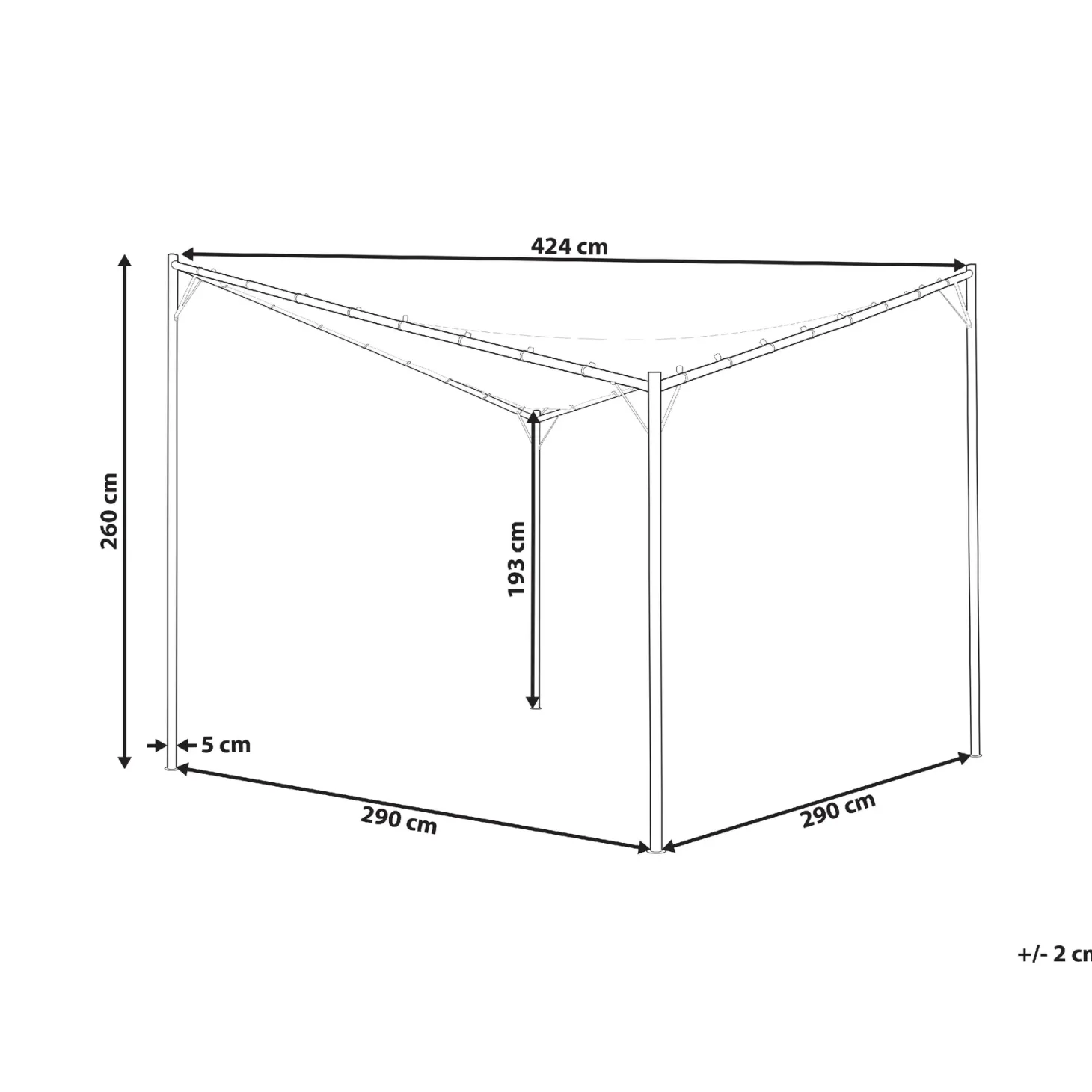 Pawilon ogrodowy AVENTINE Metal 300 cm 300 cm Szary
