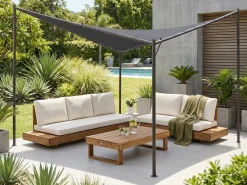 Pawilon ogrodowy AVENTINE Metal 300 cm 300 cm Ciemnoszary