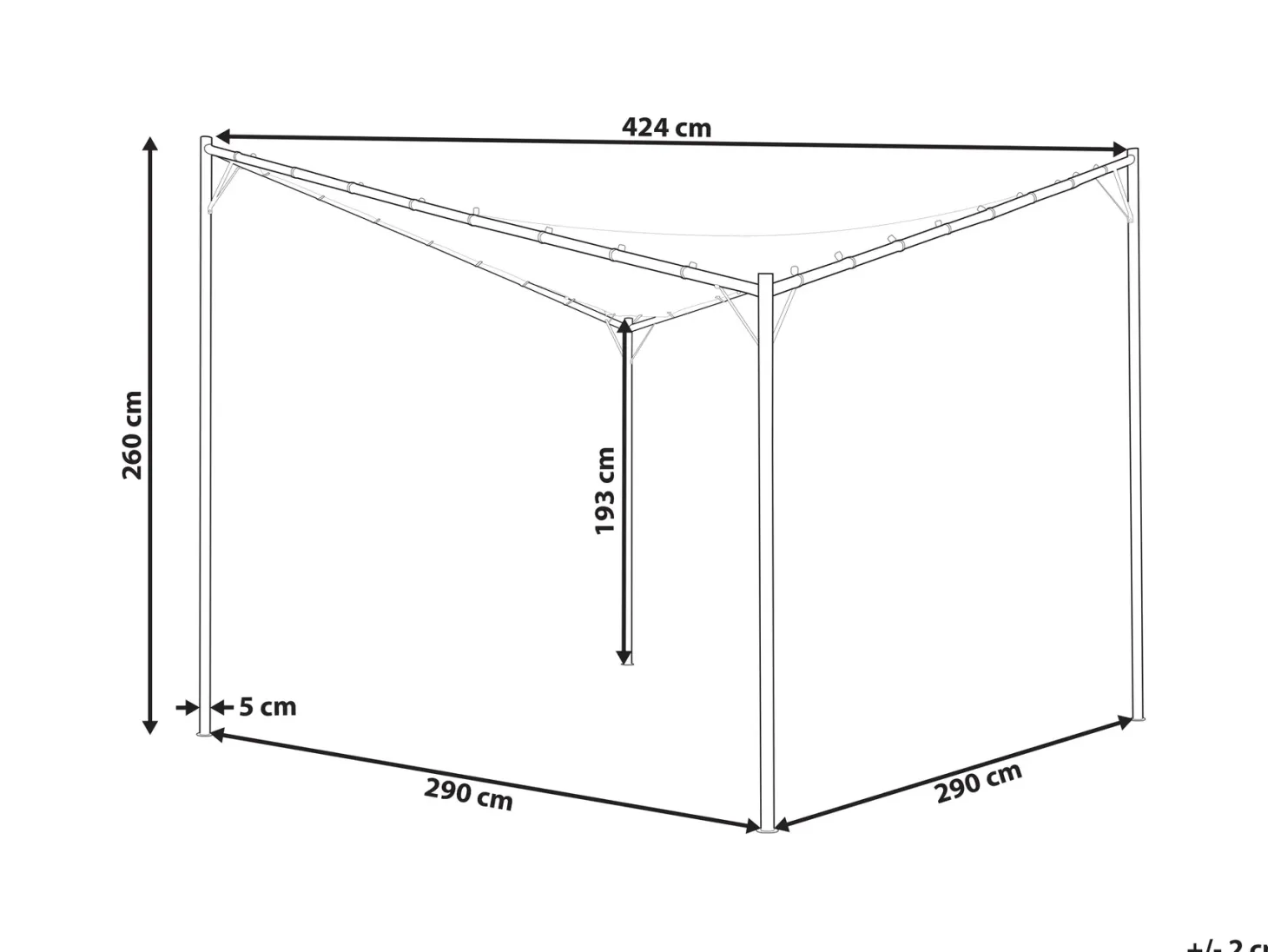 Pawilon ogrodowy AVENTINE Metal 300 cm 300 cm Ciemnoszary