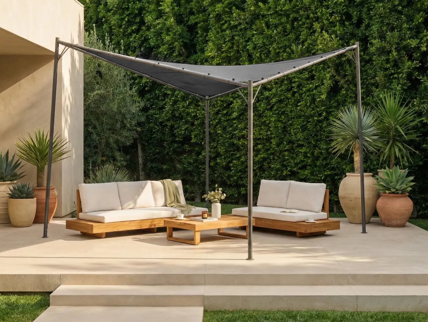 Pawilon ogrodowy AVENTINE Metal 300 cm 300 cm Ciemnoszary