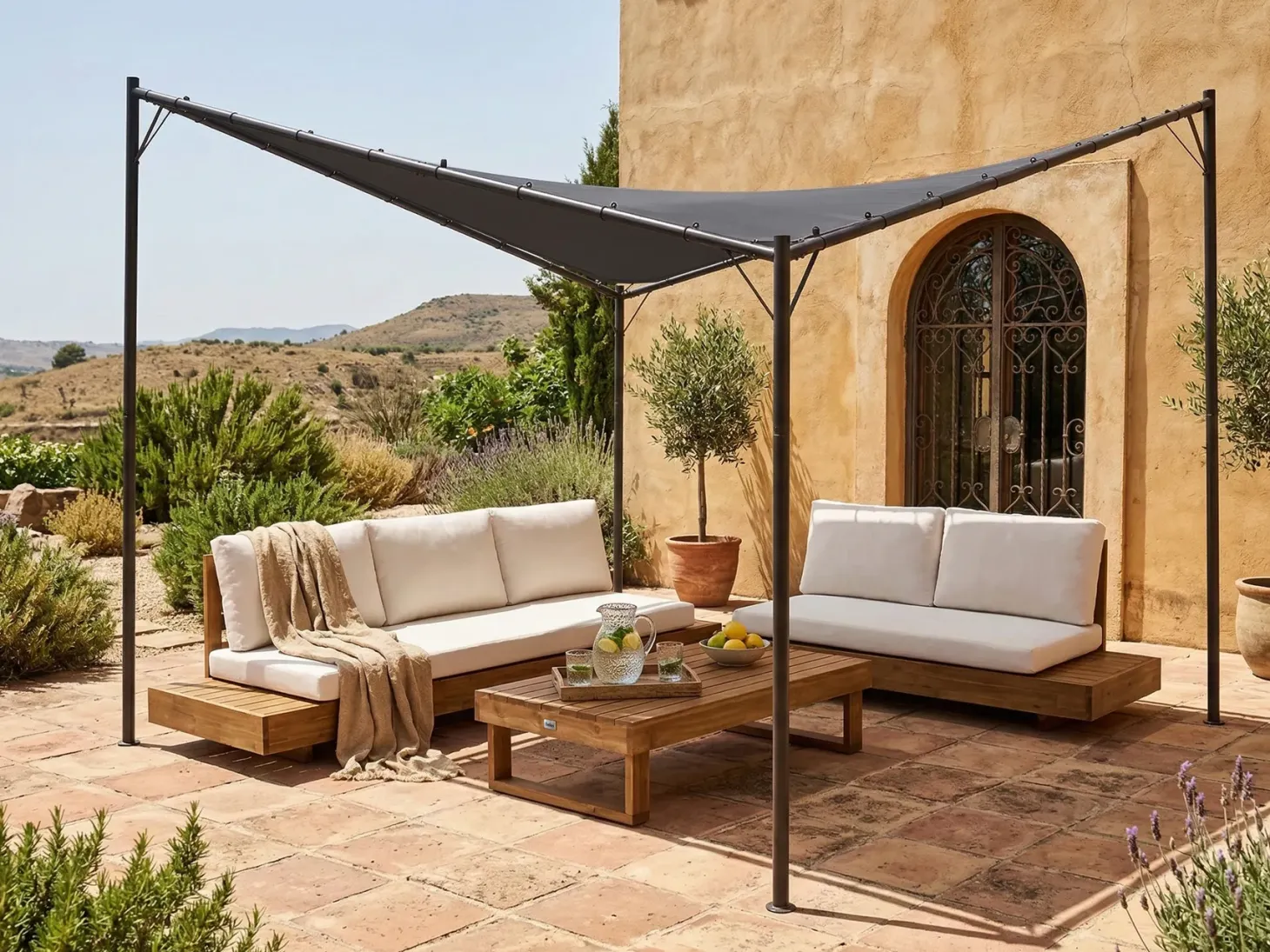 Pawilon ogrodowy AVENTINE Metal 300 cm 300 cm Ciemnoszary
