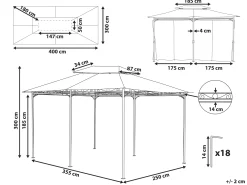 Pawilon ogrodowy COLOS Metal 400 cm 300 cm Grafitowy
