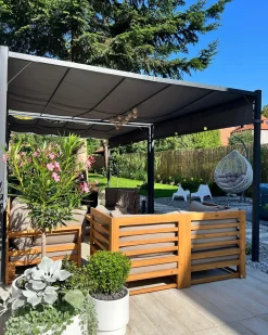 Pawilon ogrodowy LED PARGA Metal 310 cm 310 cm Ciemnoszary