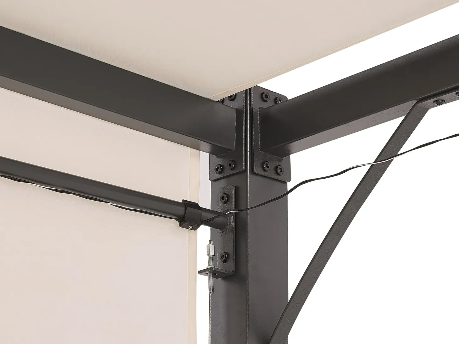 Pawilon ogrodowy LED PARGA Metal 310 cm 310 cm Beżowy