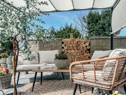 Pawilon ogrodowy LED PARGA Metal 310 cm 310 cm Beżowy