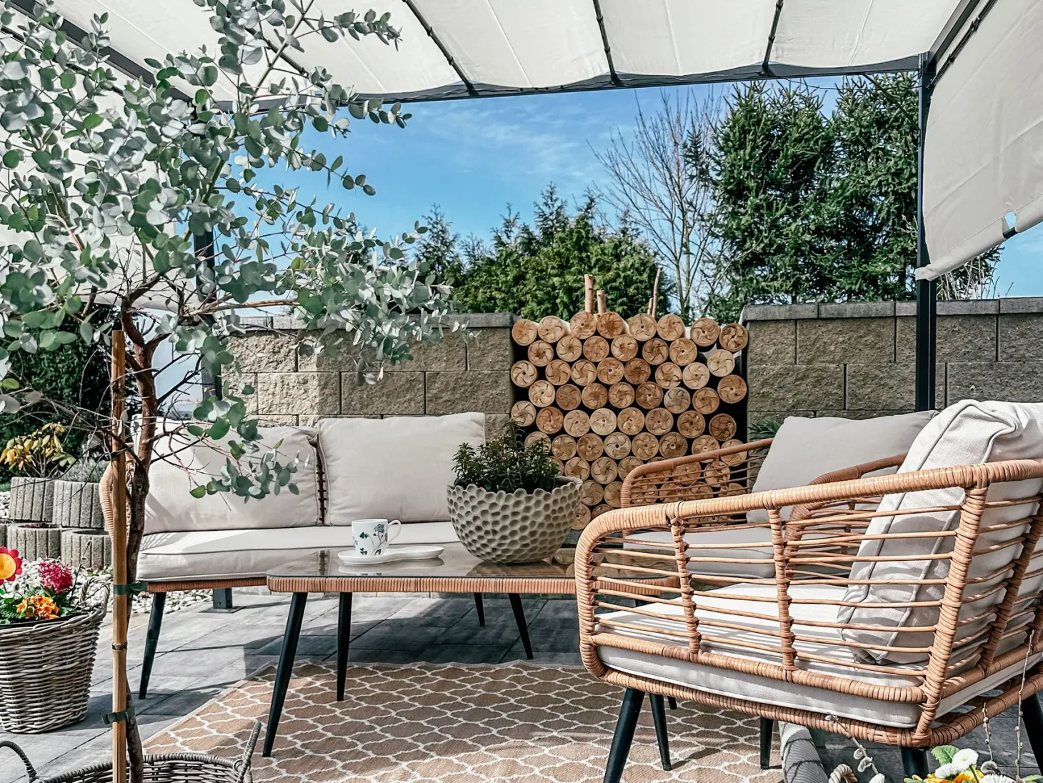 Pawilon ogrodowy LED PARGA Metal 310 cm 310 cm Beżowy