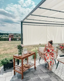 Pawilon ogrodowy LED PARGA Metal 310 cm 310 cm Beżowy