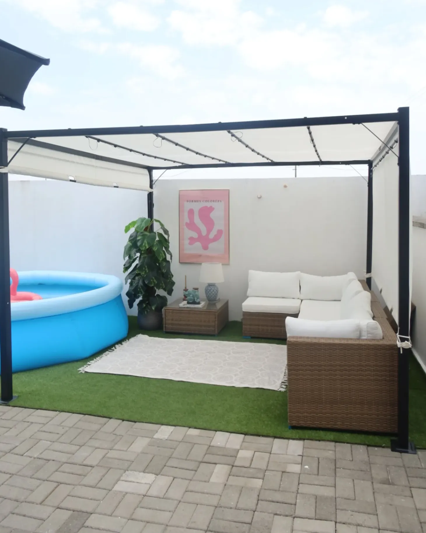 Pawilon ogrodowy LED PARGA Metal 310 cm 310 cm Beżowy